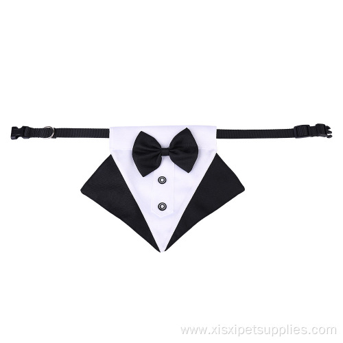 Eco-friendly luxury wedding suit pet collar bandana set